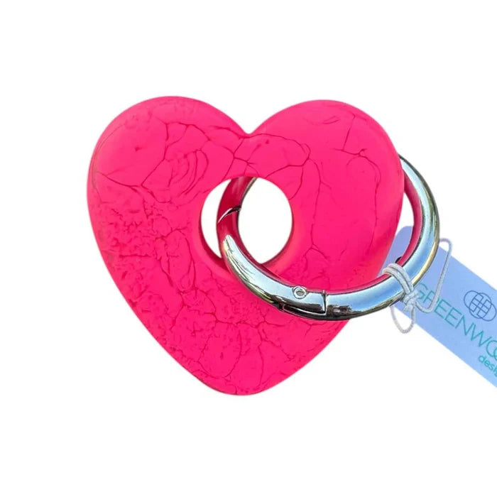 HEART RESIN KEYRING | Hot Pink - Darling & Domain