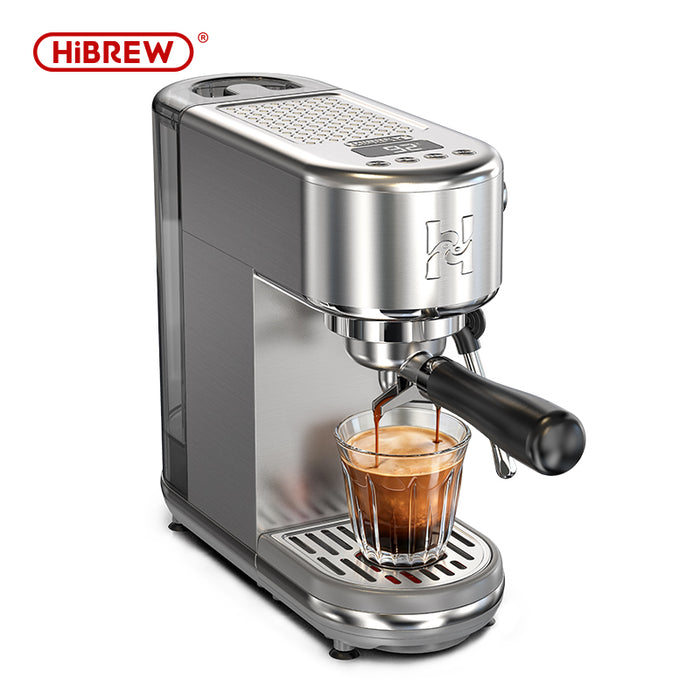 HiBREW H10B Lite Semi-Automatic Espresso Machine with Milk Frother | Adjustable Temp & Volume Stainless Steel Coffee Maker for Home