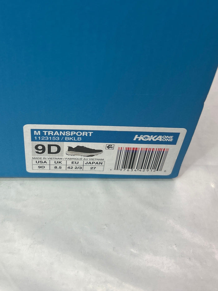 HOKA Men’s Transport BKLB Size 9D *New