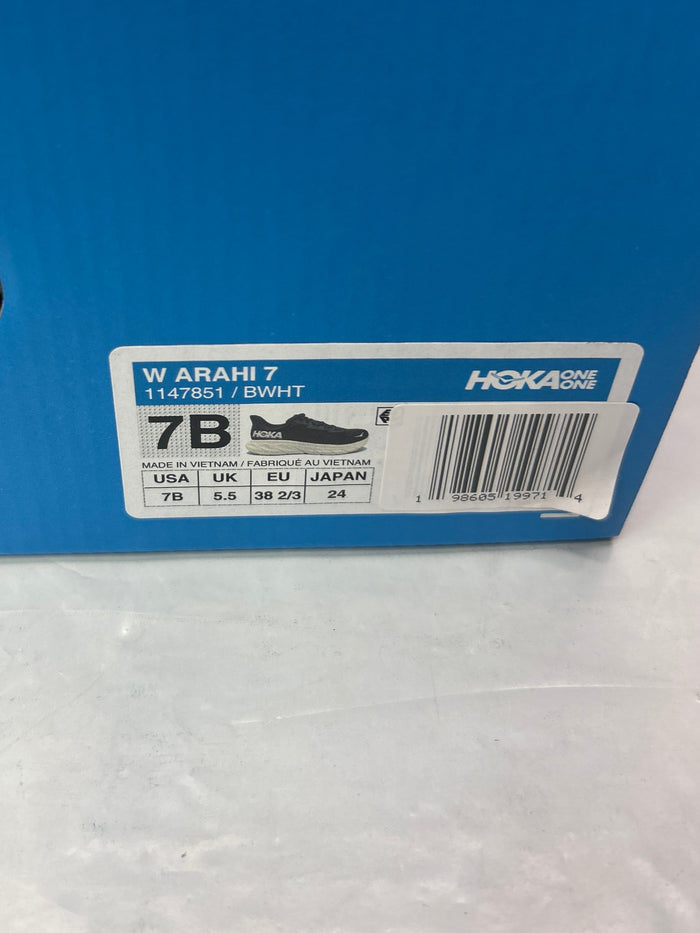 HOKA Women’s Arahi 7 BWHT Size 7B *New