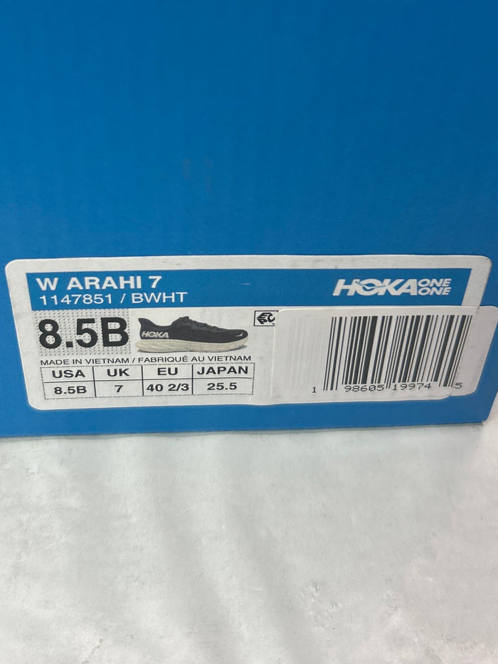 HOKA Women’s Arahi 7 BWHT Size 8.5B *New