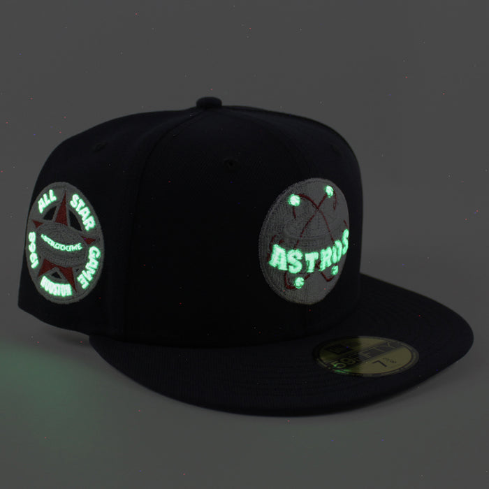 Houston Astros 1968 All Star Game New Era 59Fifty Fitted Hat (Metallic Iris Pack Navy Gray Under Brim)