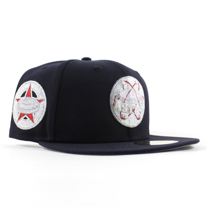 Houston Astros 1968 All Star Game New Era 59Fifty Fitted Hat (Metallic Iris Pack Navy Gray Under Brim)