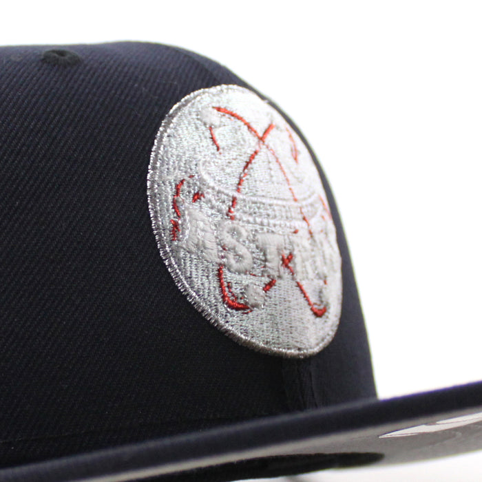 Houston Astros 1968 All Star Game New Era 59Fifty Fitted Hat (Metallic Iris Pack Navy Gray Under Brim)