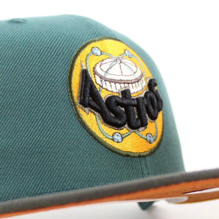 Houston Astros 1986 ALL STAR GAME New Era 59Fifty Fitted Hat (PINE NEEDLE GREEN DARK PEWTER RUST ORANGE Under Brim)