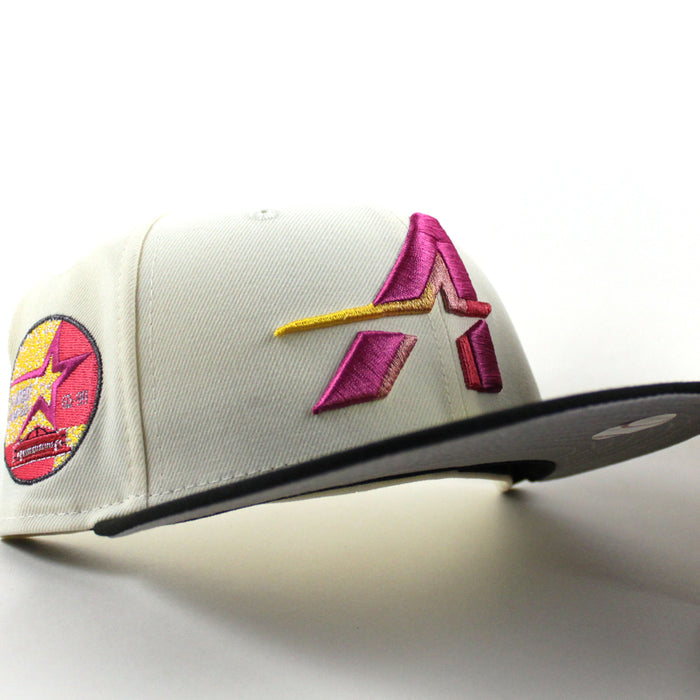 Houston Astros 35 Great Years New Era 59Fifty Fitted Hat (Chrome White Black Gray Under Brim)