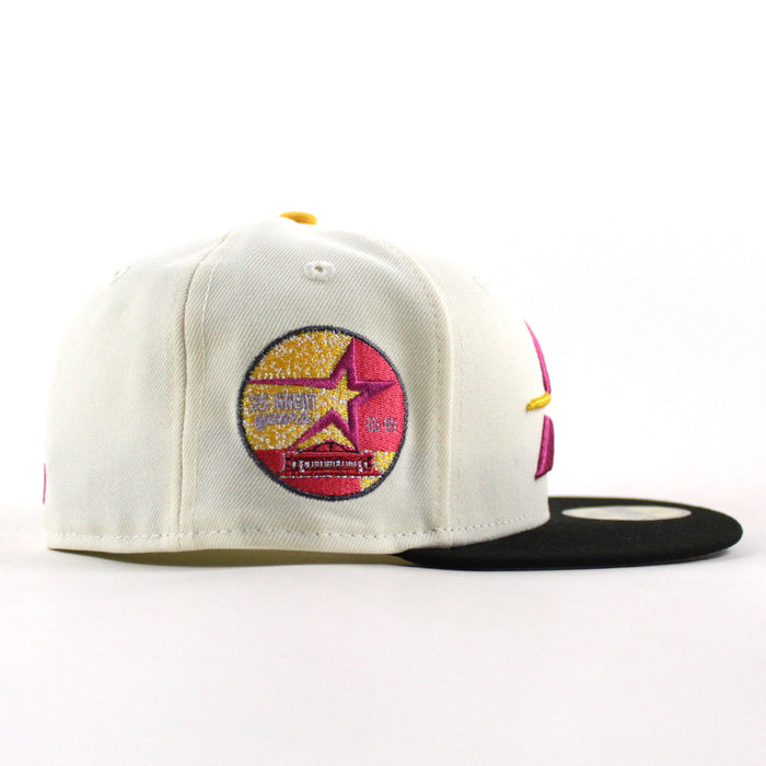 Houston Astros 35 Great Years New Era 59Fifty Fitted Hat (Chrome White Black Gray Under Brim)