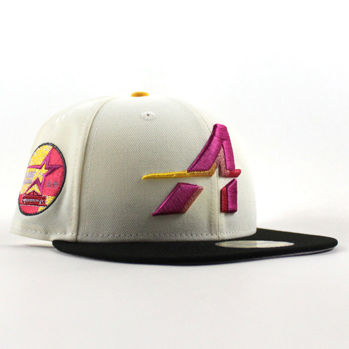 Houston Astros 35 Great Years New Era 59Fifty Fitted Hat (Chrome White Black Gray Under Brim)