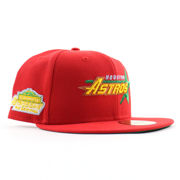 Houston Astros Astrodome New Era 59Fifty Fitted Hat (Red Green Under Brim)