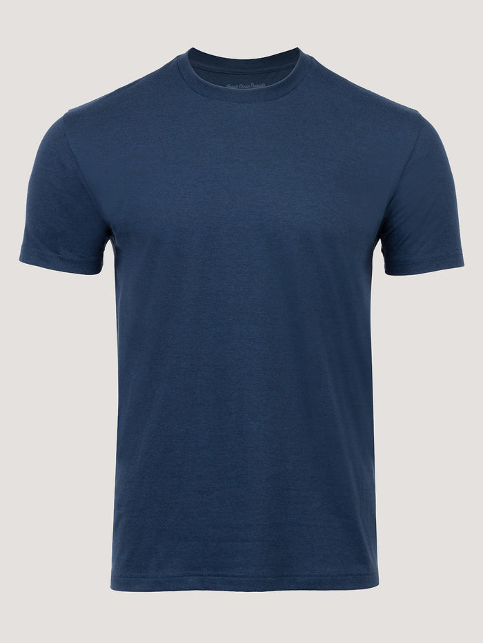 Indigo blue crew neck t-shirts | Deep blue hue, made for you