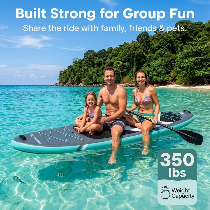 Inflatable Paddleboard, Stable Design, Non-Slip Deck, Gray
