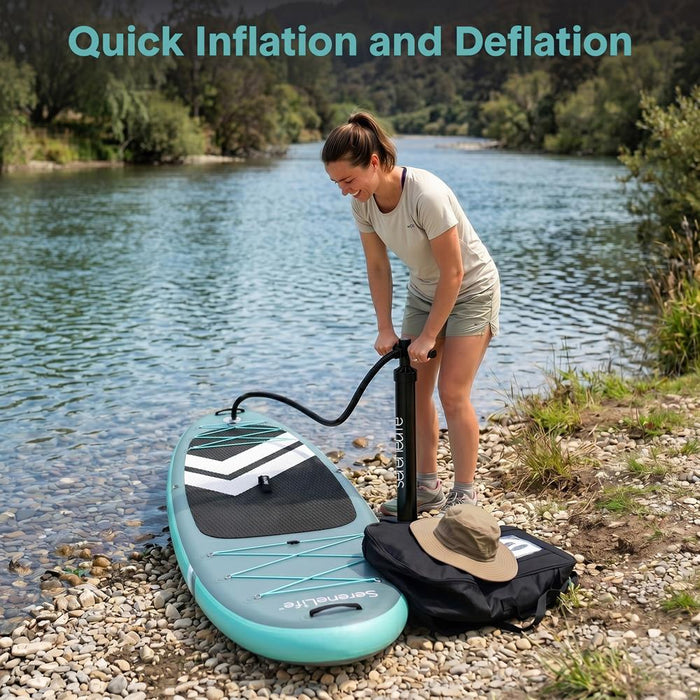 Inflatable Paddleboard, Stable Design, Non-Slip Deck, Gray