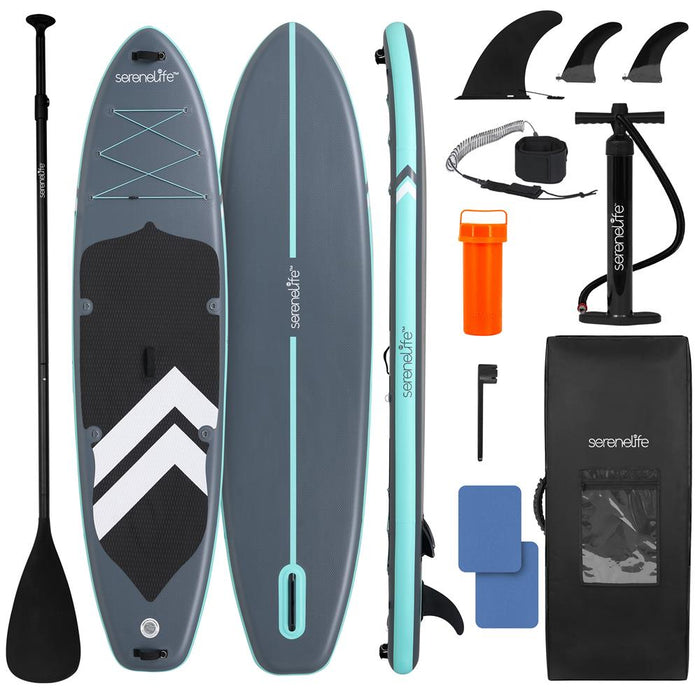 Inflatable SUP for 2 Adults & Child - Stable Non-Slip Deck, 440 lbs Capacity