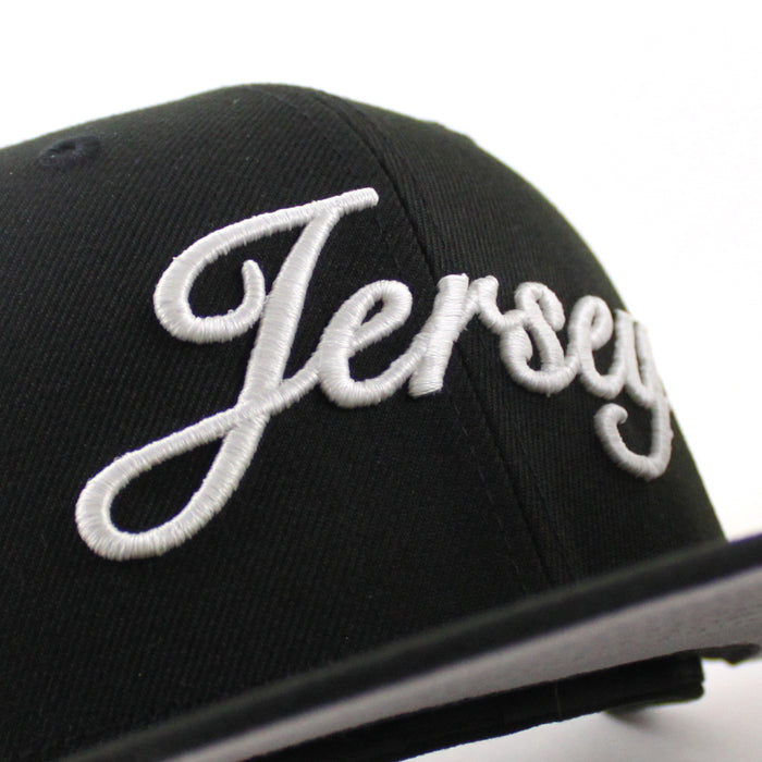 Jersey Script New Era 59Fifty Fitted Hat (Black Gray Under Brim)