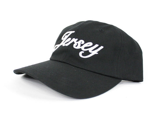 Jersey Unconstructed Baseball Adjustable Dad Hat (Black)