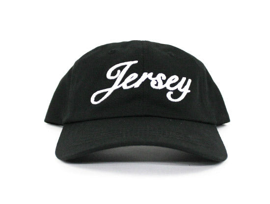 Jersey Unconstructed Baseball Adjustable Dad Hat (Black)
