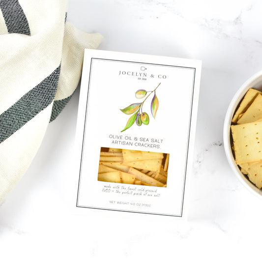 Jocelyn & Co Olive Oil & Sea Salt Artisan Crackers 142g