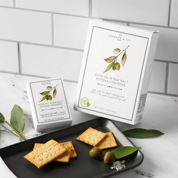 Jocelyn & Co Olive Oil & Sea Salt Artisan Crackers 142g
