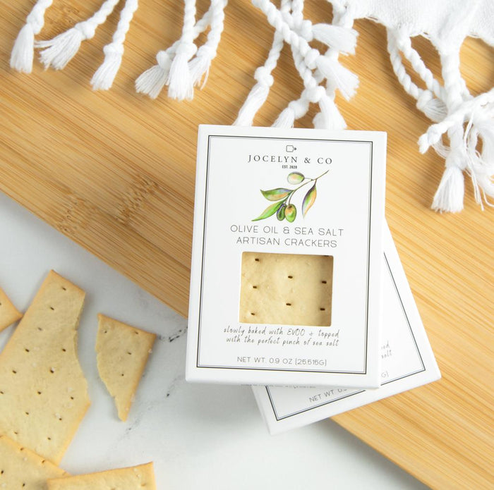 Jocelyn & Co Olive Oil & Sea Salt Artisan Crackers 142g