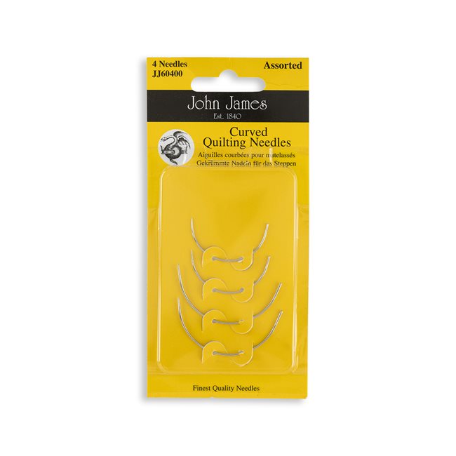 JOHN JAMES Assorted Curved Quilting Hand Needles, 4/Pack