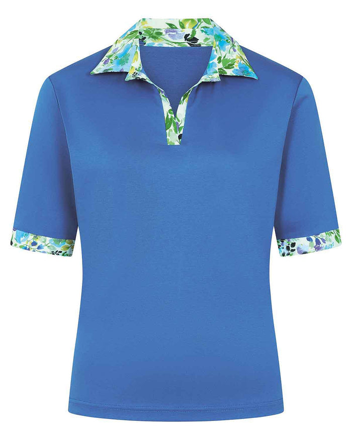 Kerrie Trimmed Short Sleeved Cotton Polo Top - Image 4 - Country Collection