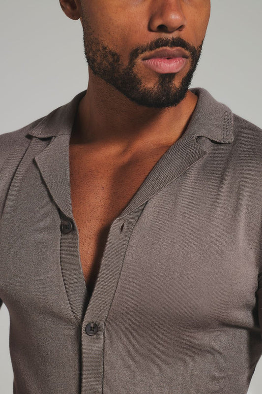 Knitted Shirt in Mocha