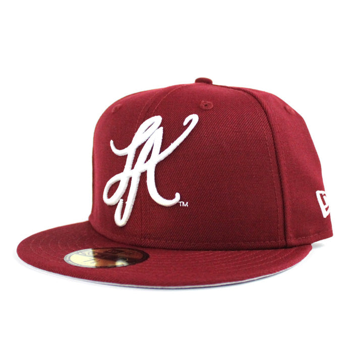 LA Script New Era 59Fifty Hat (Cardinal USC Color Way Gray Under Brim)