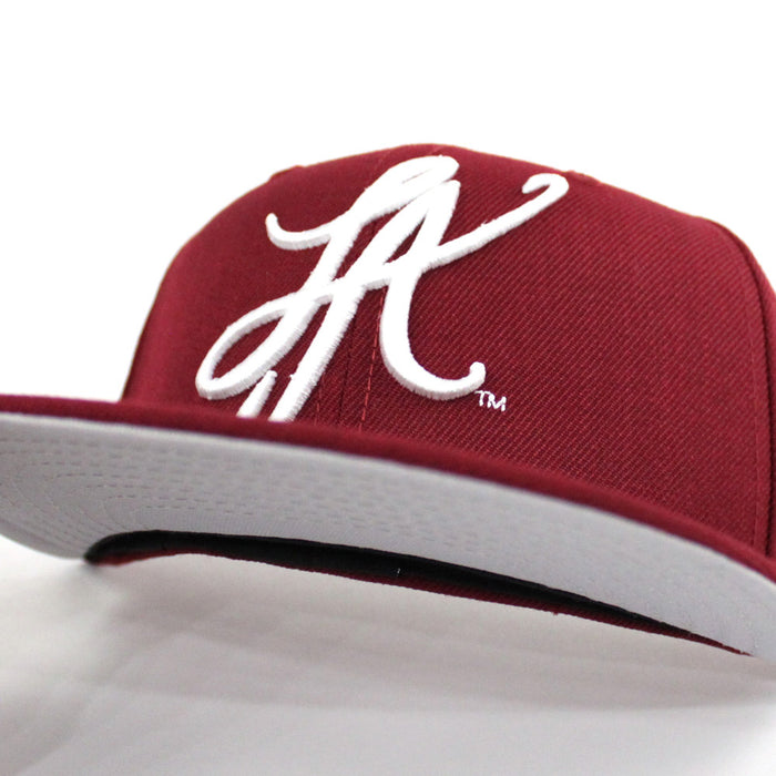 LA Script New Era 59Fifty Hat (Cardinal USC Color Way Gray Under Brim)