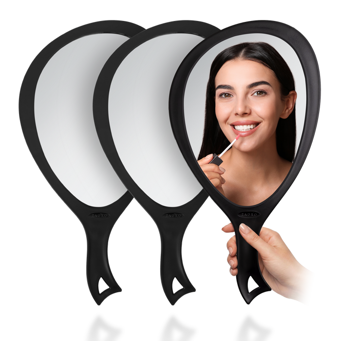 Large Oval Hand Mirror with Hanging Loop Hole On Handle - Is Bundle Multipack - AMAZON
