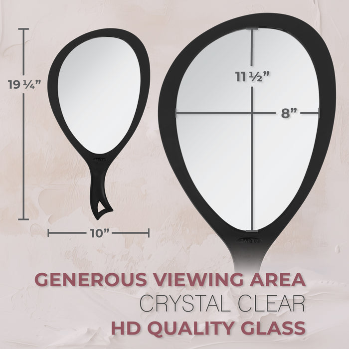 Large Oval Hand Mirror with Hanging Loop Hole On Handle - Is Bundle Multipack - AMAZON