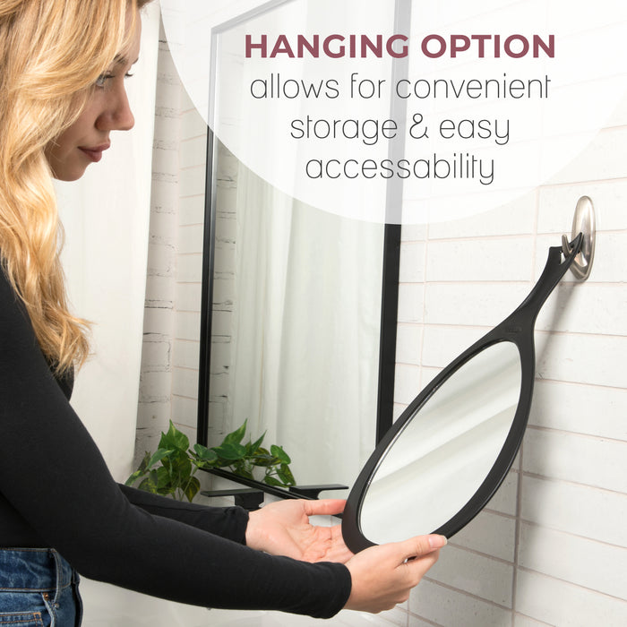 Large Oval Hand Mirror with Hanging Loop Hole On Handle - Is Bundle Multipack - AMAZON