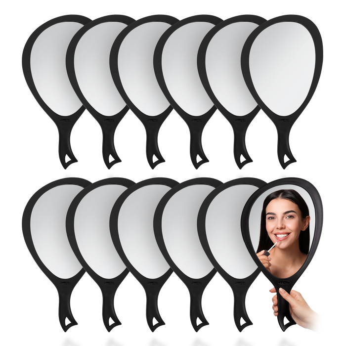 Large Oval Hand Mirror with Hanging Loop Hole On Handle - Is Bundle Multipack - AMAZON