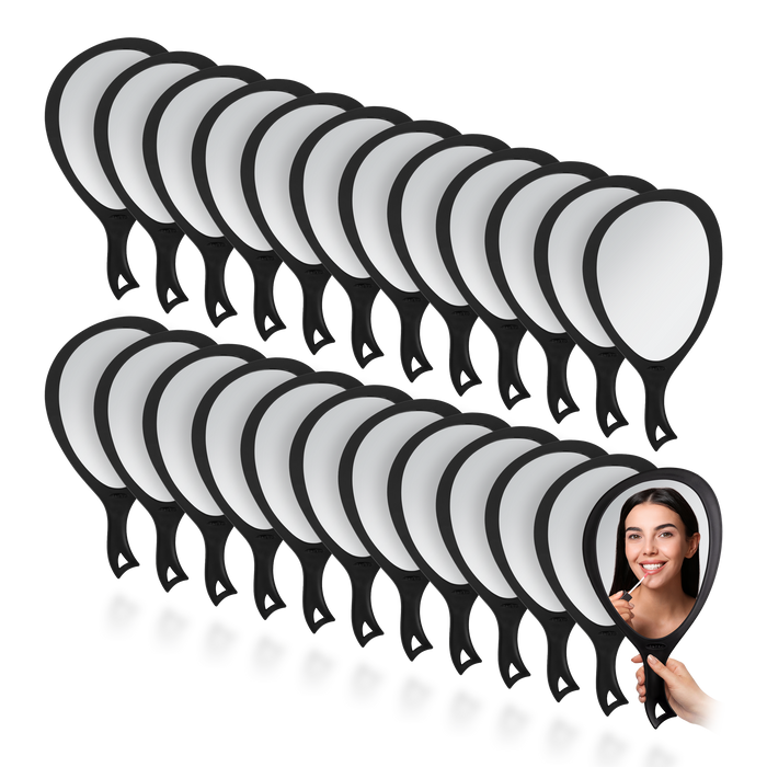 Large Oval Hand Mirror with Hanging Loop Hole On Handle - Is Bundle Multipack - AMAZON
