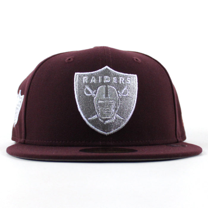Las Vegas Raiders 60th anniversary New Era 59Fifty Fitted Hat (Maroon Gray Under Brim)