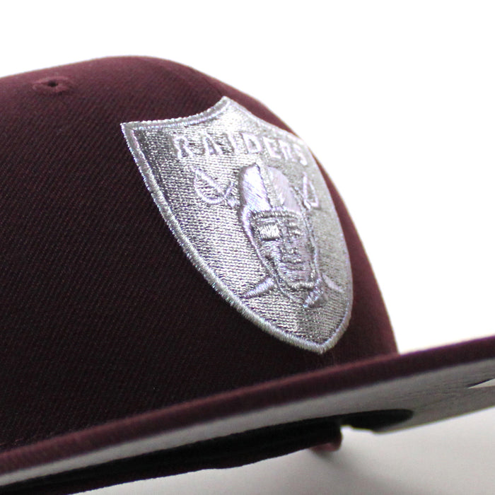 Las Vegas Raiders 60th anniversary New Era 59Fifty Fitted Hat (Maroon Gray Under Brim)