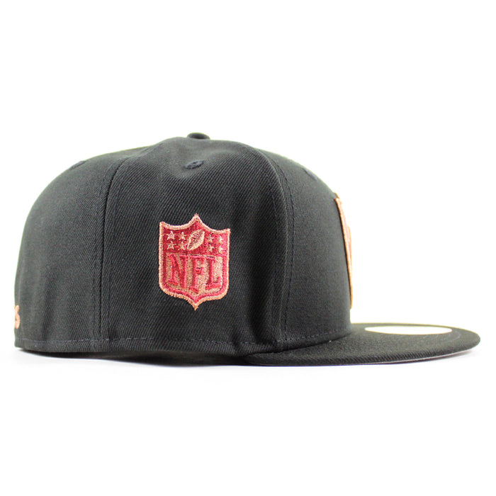 Las Vegas Raiders NFL Patch New Era 59Fifty Fitted Hat (Black Gray Under Brim)