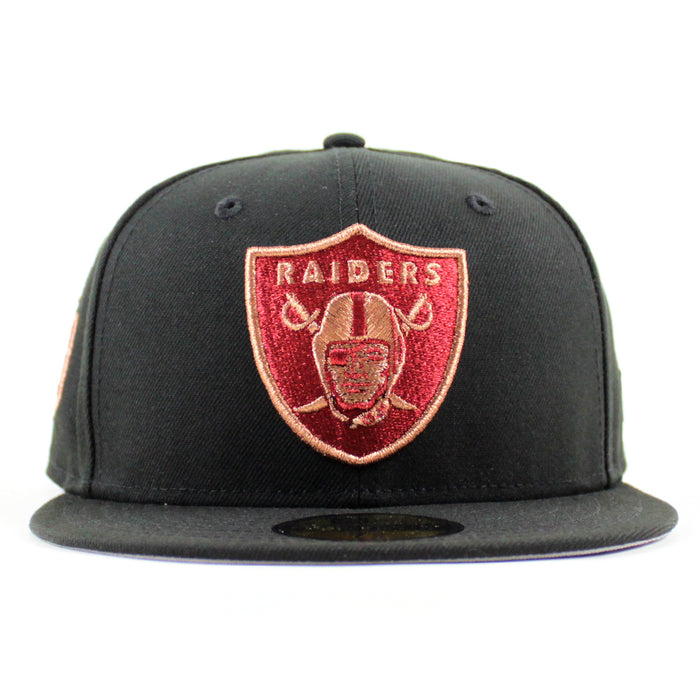 Las Vegas Raiders NFL Patch New Era 59Fifty Fitted Hat (Black Gray Under Brim)