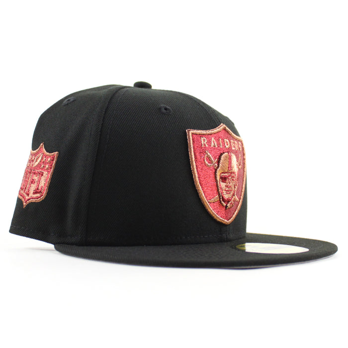 Las Vegas Raiders NFL Patch New Era 59Fifty Fitted Hat (Black Gray Under Brim)