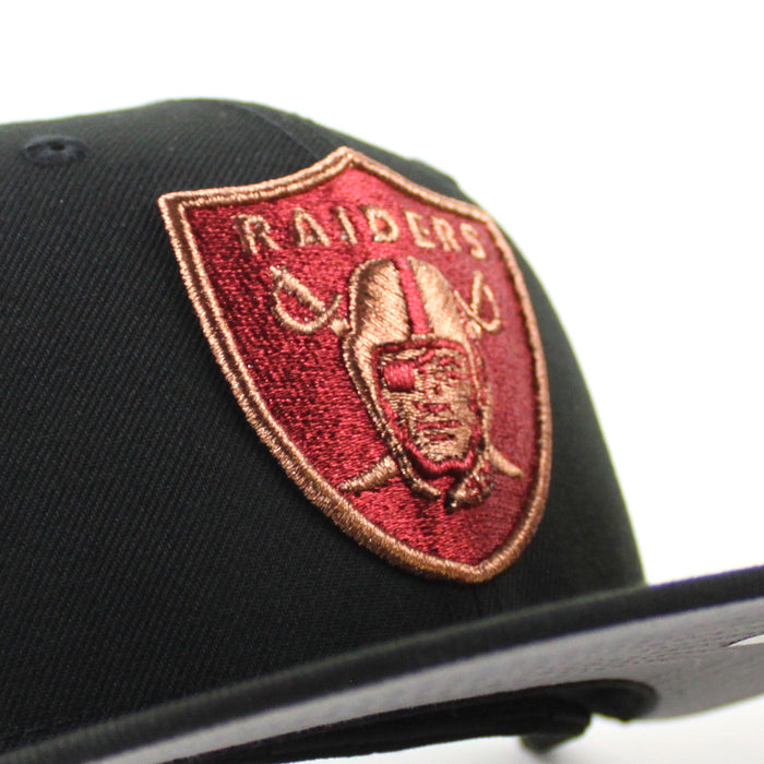 Las Vegas Raiders NFL Patch New Era 59Fifty Fitted Hat (Black Gray Under Brim)