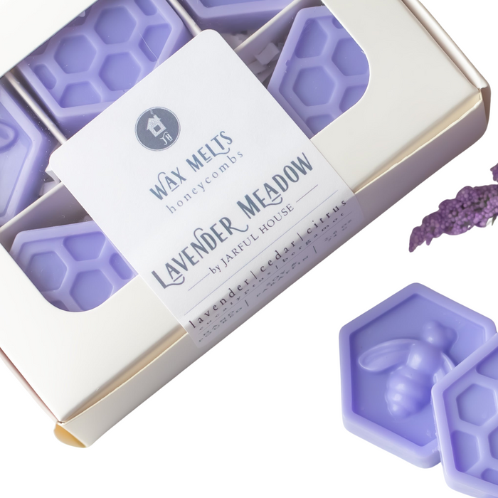 Lavender Medows Wax Melts | Dried Lavender Honeycombs Melts Pack of 6 - Jarful House