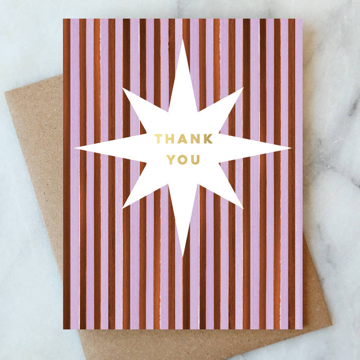 Lavender Stripe Greeting Card | Thank You Card