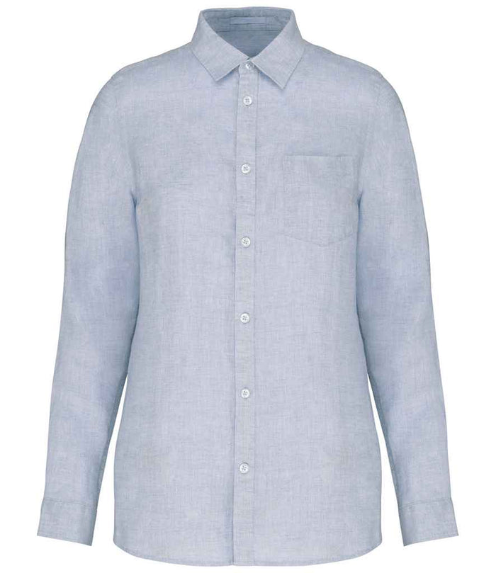 Linen Long Sleeve Shirt: Womens