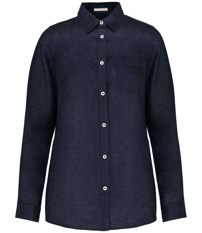 Linen Long Sleeve Shirt: Womens