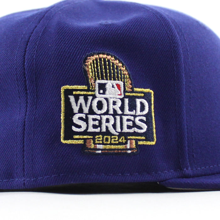 Los Angeles Dodgers 2024 World Series Champions New Era 59Fifty Fitted Hat (Dark Royal Blue Gray Under Brim)