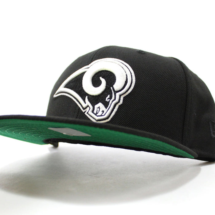 Los Angeles Rams New Era 59Fifty Fitted Hat (Black Green Under Brim)