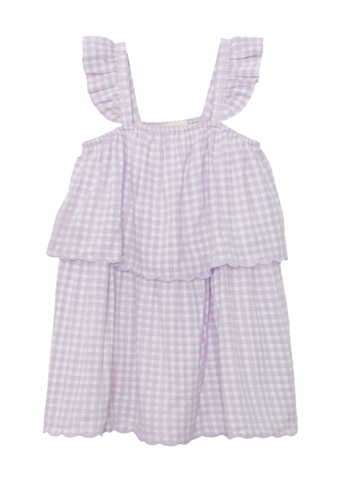 Mabel and Honey Sugar Plum Dress in Lavender Gingham