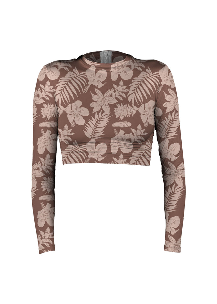 MAI Cropped Rash Guard (Clay Petal Oasis)