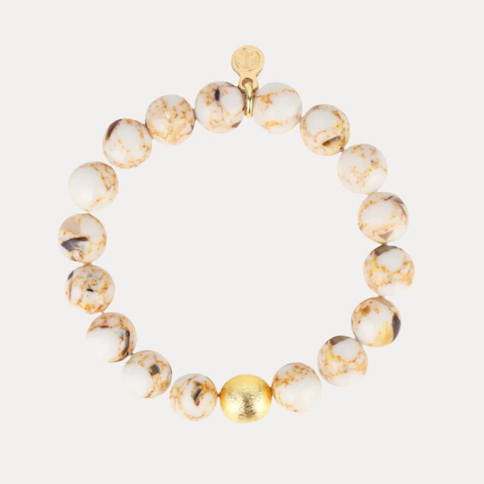 Etoile Marble Beaded Bracelet with Gold Accents | BuDhaGirl®
