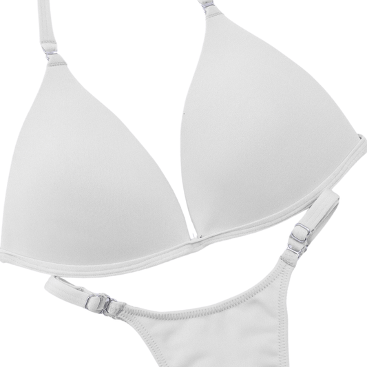 Matte White Posing Practice Suit simple white bikini for NPC bikini competition suit and figure competition suits