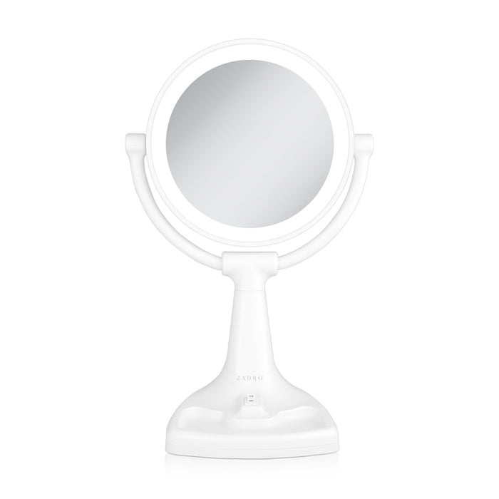 Zadro MAX110 705004420549 product photo front view, max bright lighted makeup mirror with magnification & storage tray in front of a white background